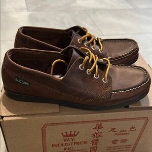 Eastland Women's Brown Falmouth Camp Moc Leather Shoes Size 7 Spiffy Loafer